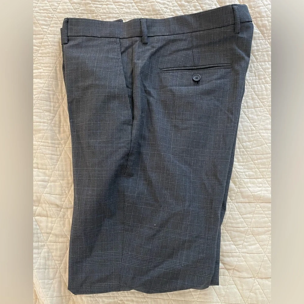 J CREW Thompson Wool Blend Pant in Gray Blue Glen Plaid Size 34‎ $168